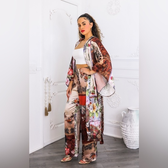 Floral Kimono and Pants Set - Picture 7 of 7